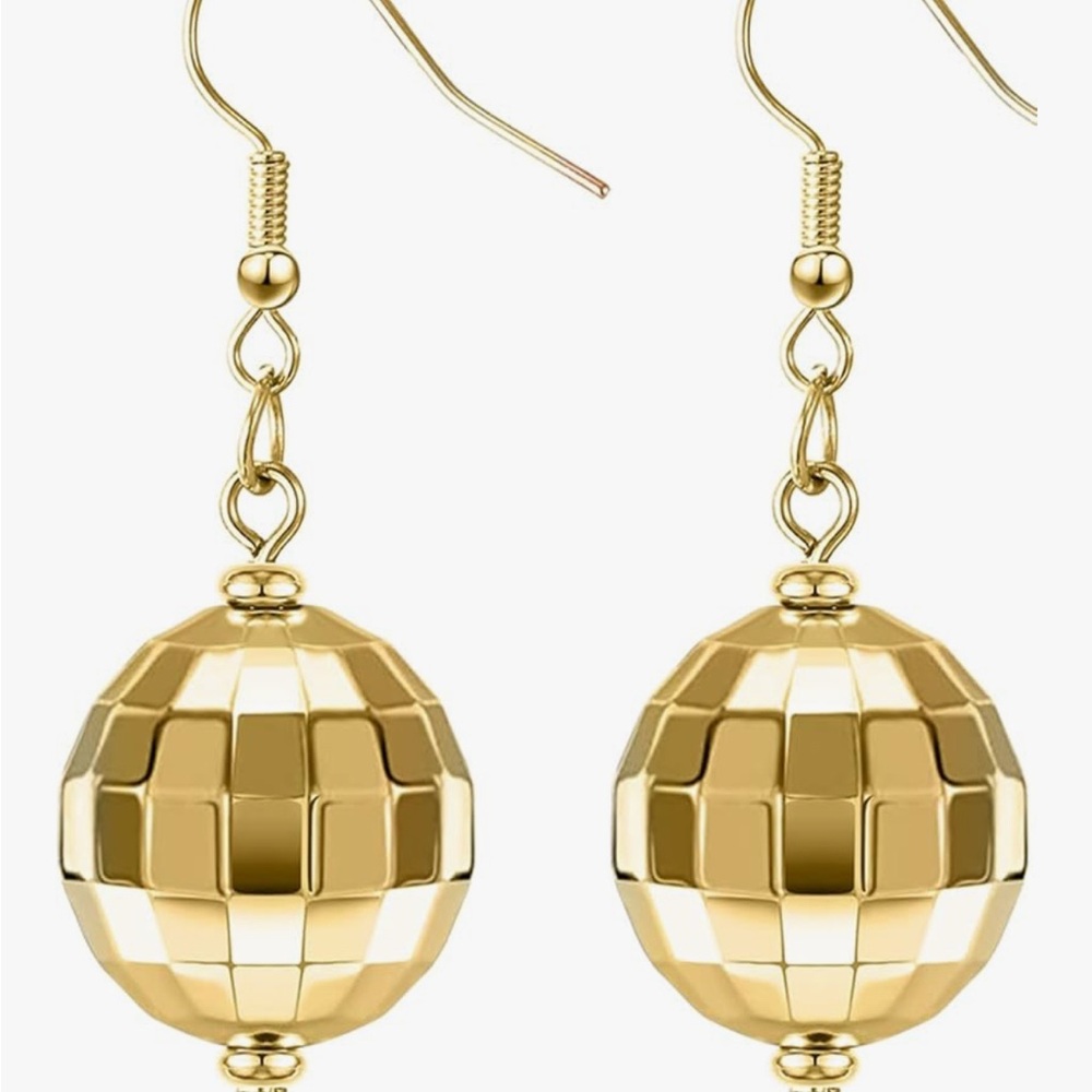 Fashion Jewelry Gold Reflective Earrings